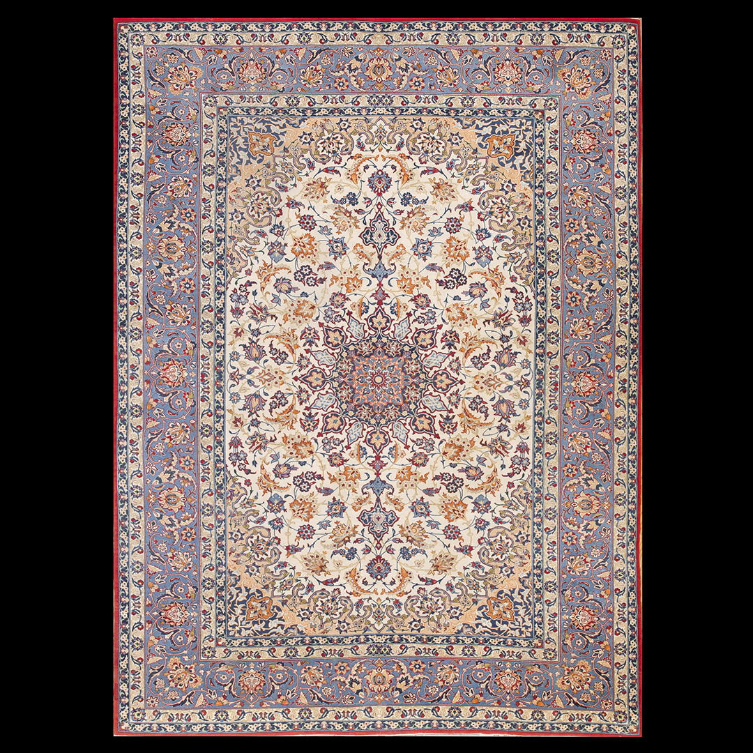 Antique Isfahan Rug - 22878 | Persian Formal 5' 3'' x 7' 2'' | Ivory, Origin Persia, Circa: 1950
